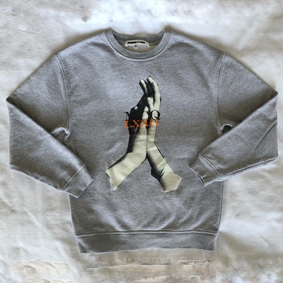 McQ Alexander McQueen Grey hands Classic Pullover - Picture 8 of 8